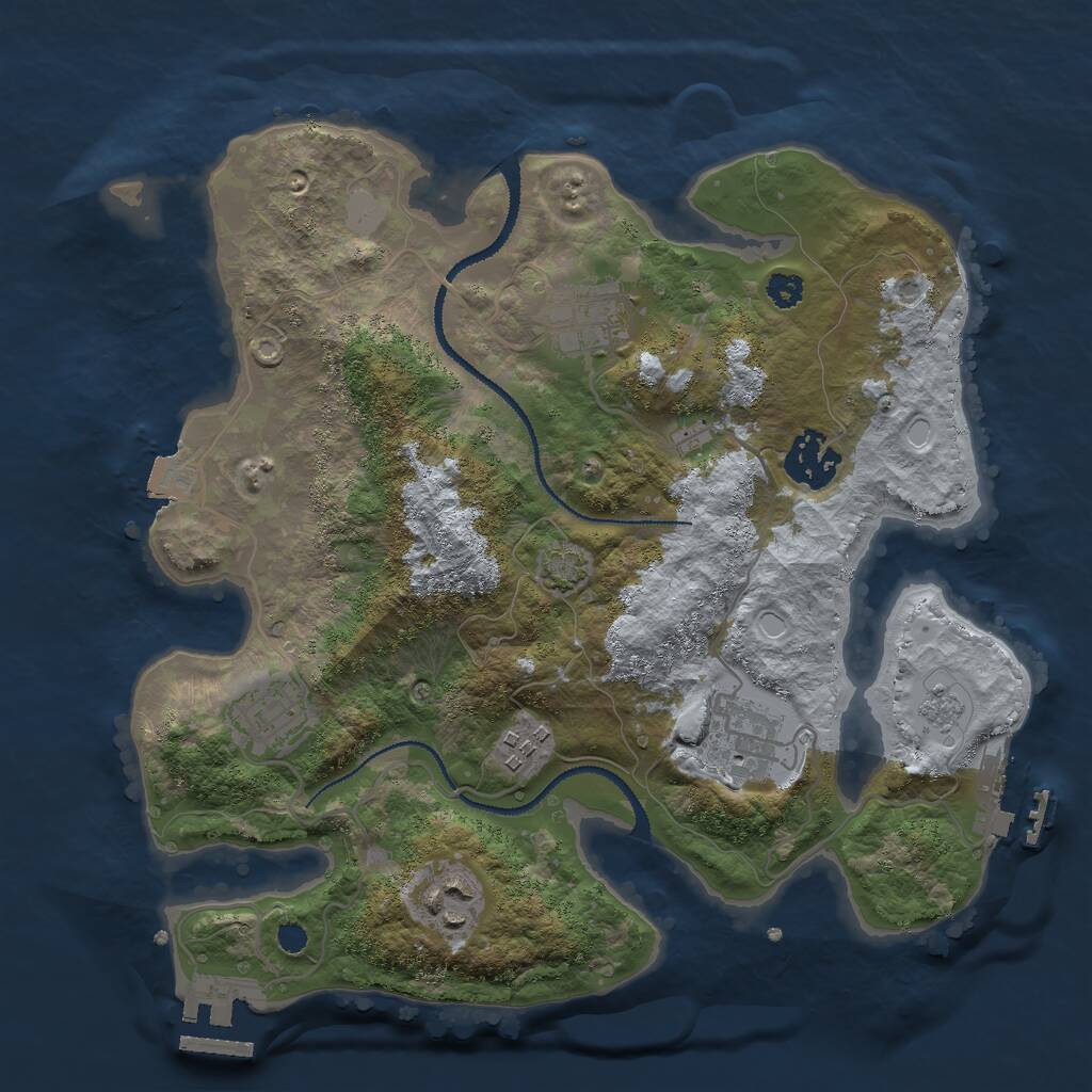 Rust Map: Procedural Map, Size: 3000, Seed: 819124493, 11 Monuments