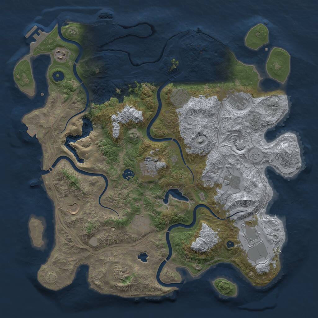 Rust Map: Procedural Map, Size: 4250, Seed: 7060325, 17 Monuments