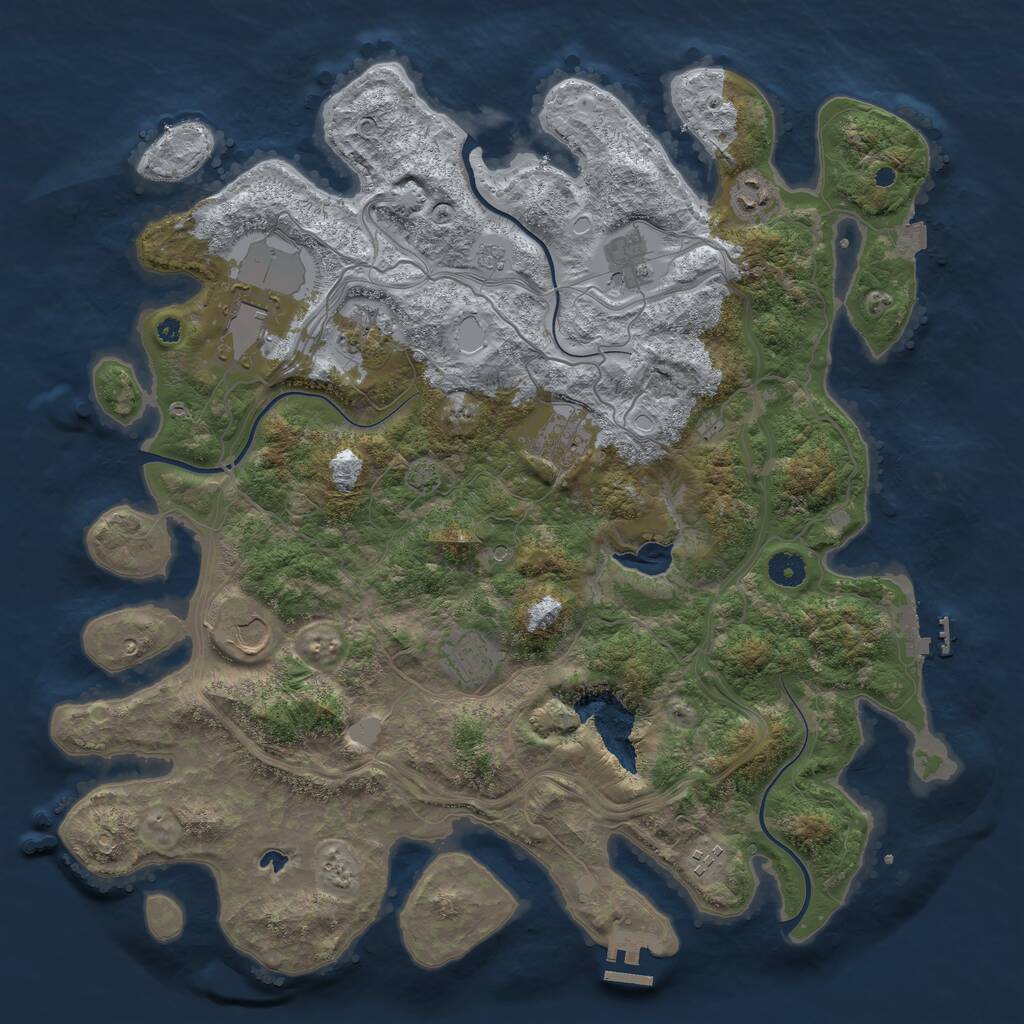Rust Map: Procedural Map, Size: 4250, Seed: 2002934700, 14 Monuments