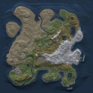 Thumbnail Rust Map: Procedural Map, Size: 3000, Seed: 2050011136, 10 Monuments