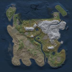 Thumbnail Rust Map: Procedural Map, Size: 3500, Seed: 1696706993, 15 Monuments