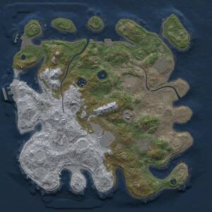 Thumbnail Rust Map: Procedural Map, Size: 3500, Seed: 970992552, 13 Monuments