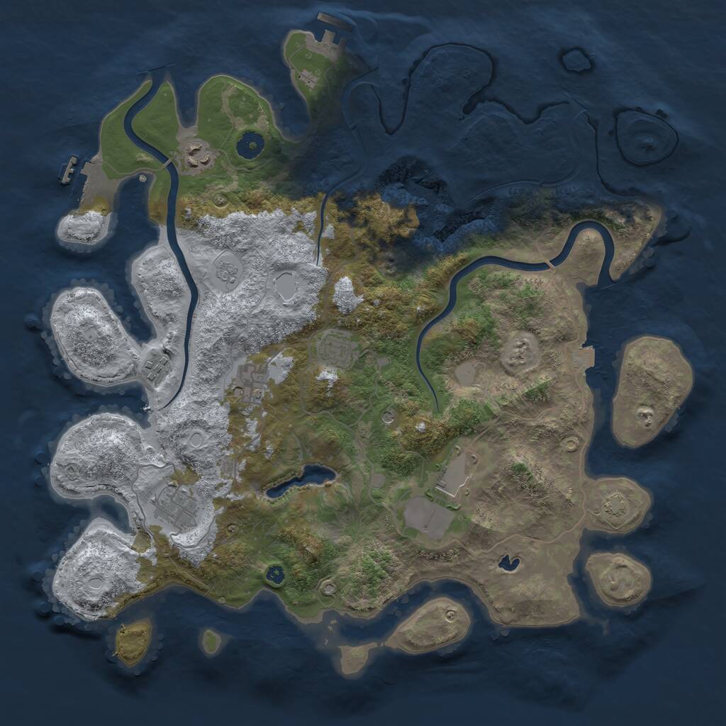 Rust Map: Procedural Map, Size: 4000, Seed: 167437296, 12 Monuments