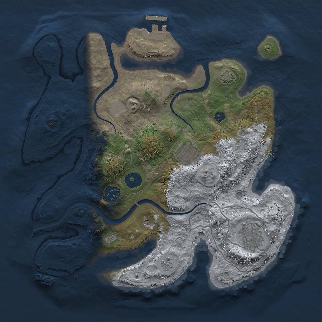 Rust Map: Procedural Map, Size: 3000, Seed: 132233093, 9 Monuments