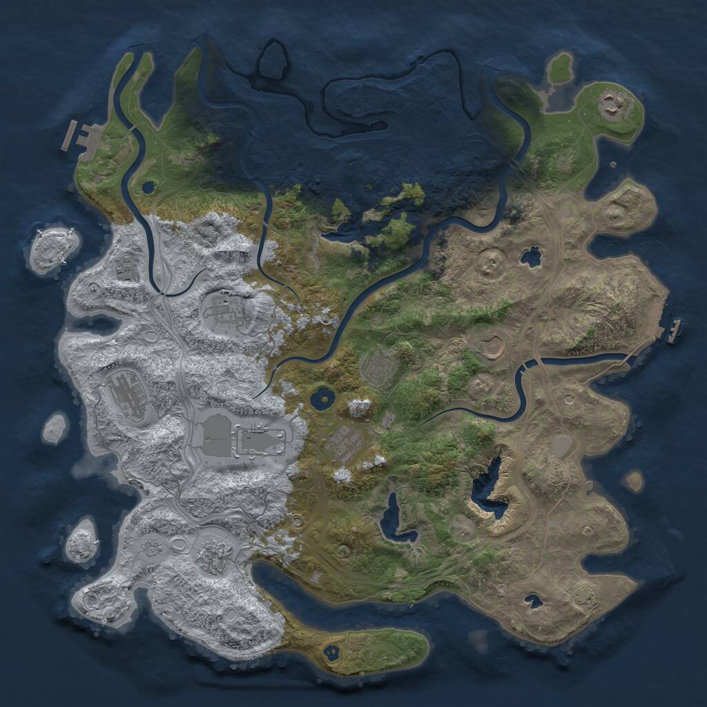 Rust Map: Procedural Map, Size: 4500, Seed: 519901201, 15 Monuments