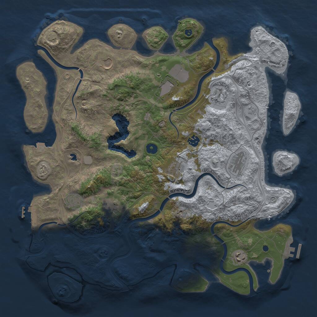 Rust Map: Procedural Map, Size: 4300, Seed: 2078939661, 15 Monuments