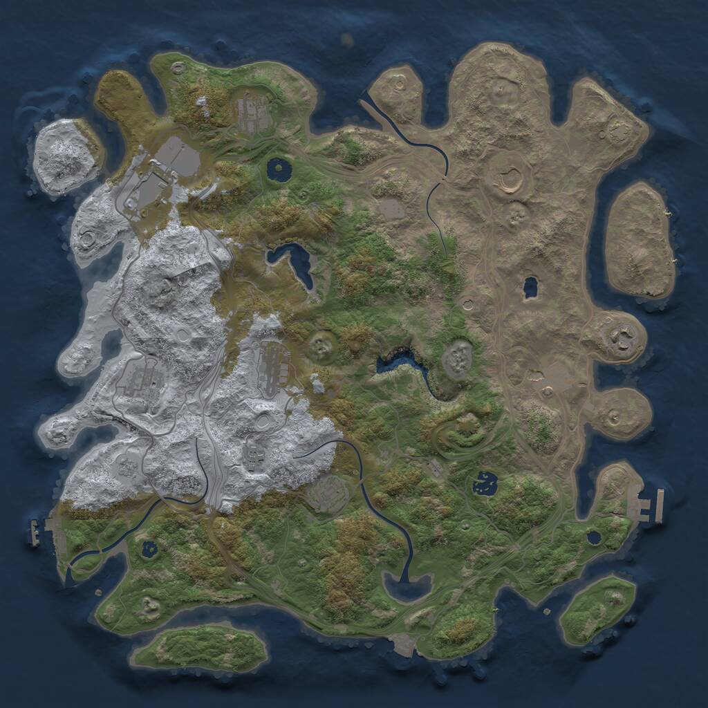 Rust Map: Procedural Map, Size: 4250, Seed: 1536581142, 16 Monuments