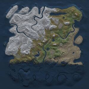 Thumbnail Rust Map: Procedural Map, Size: 4500, Seed: 1841340475, 16 Monuments