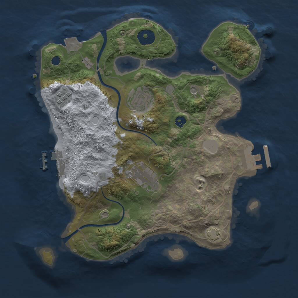 Rust Map: Procedural Map, Size: 2700, Seed: 701618250, 8 Monuments