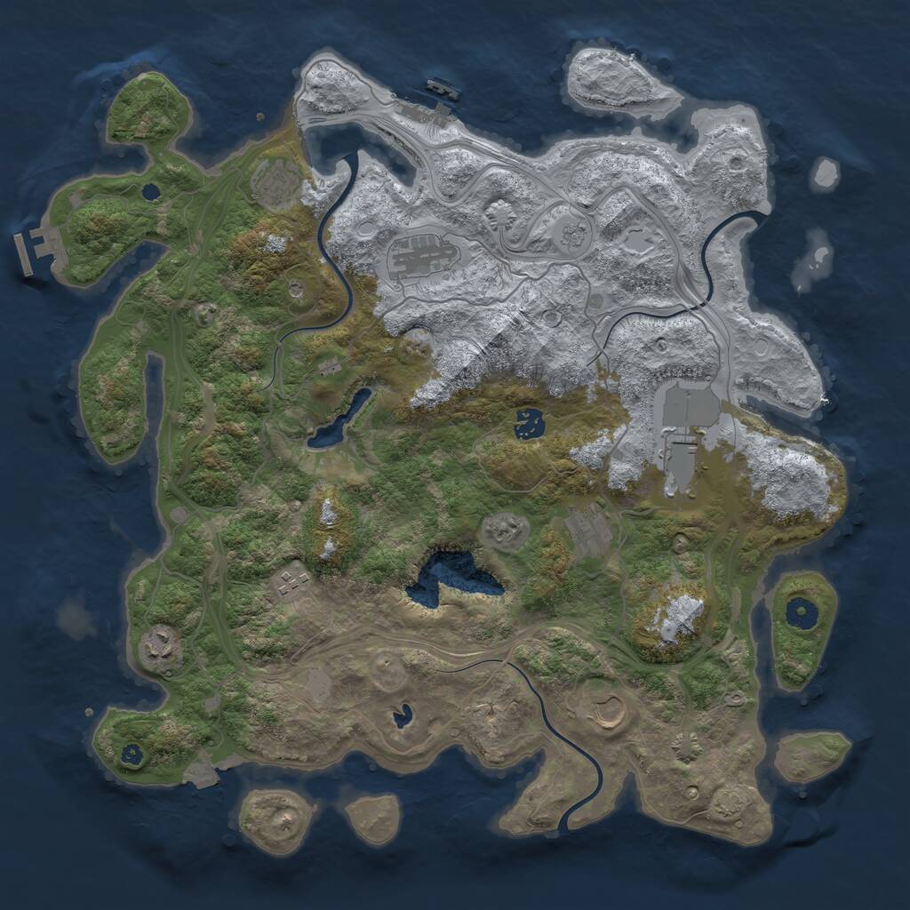 Rust Map: Procedural Map, Size: 4250, Seed: 65108647, 14 Monuments