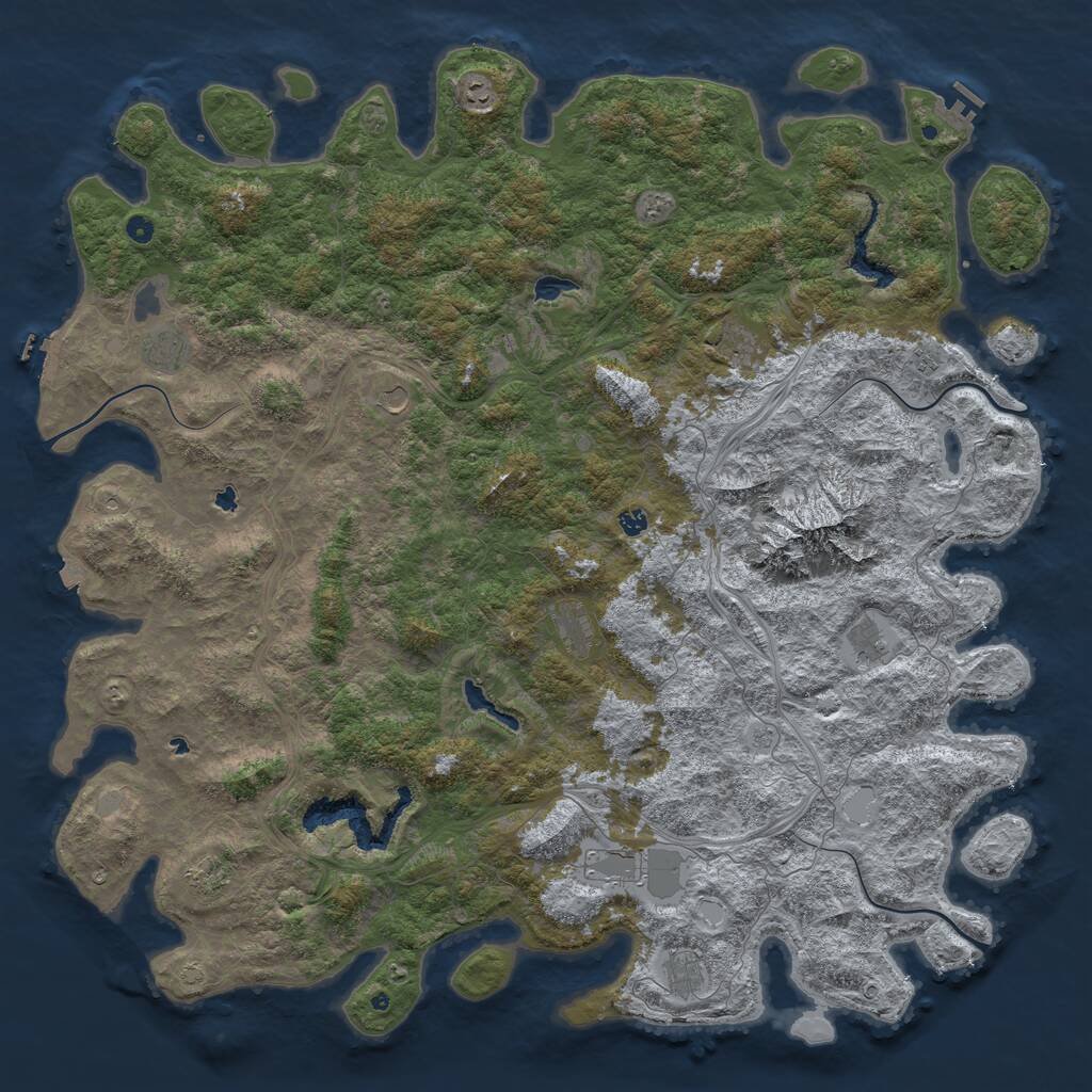 Rust Map: Procedural Map, Size: 6000, Seed: 416062681, 17 Monuments