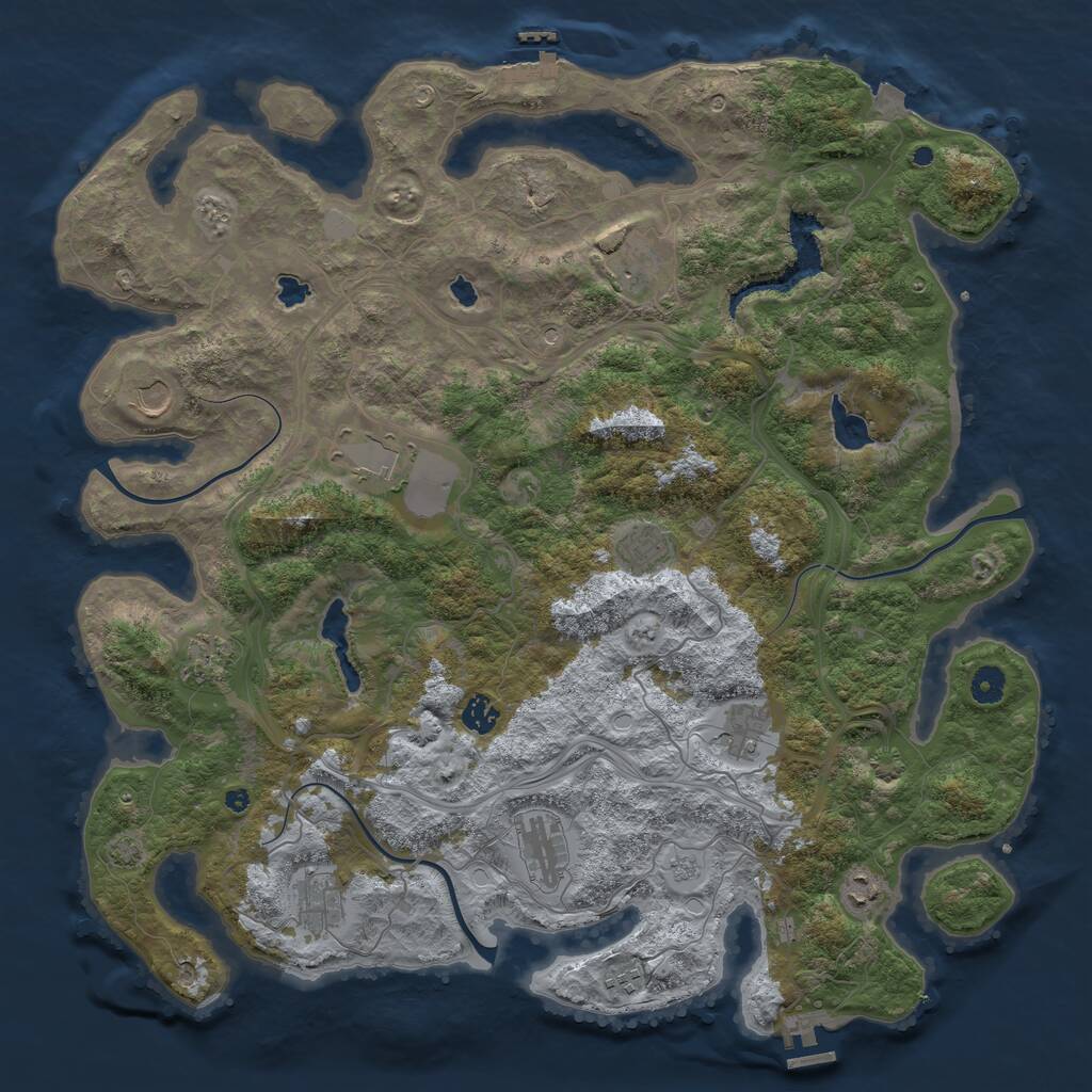 Rust Map: Procedural Map, Size: 4500, Seed: 712416831, 17 Monuments