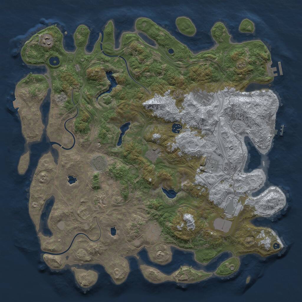 Rust Map: Procedural Map, Size: 4500, Seed: 1725661699, 16 Monuments