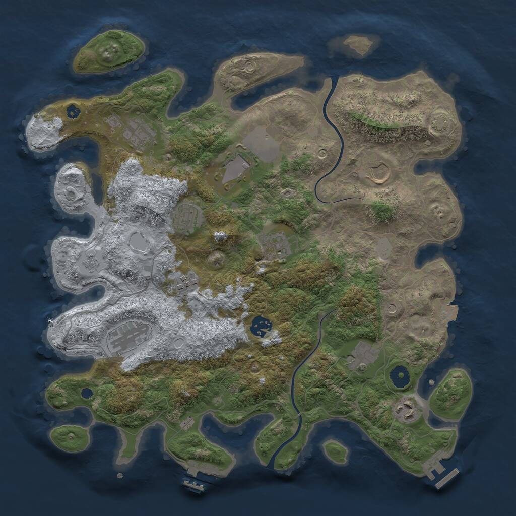 Rust Map: Procedural Map, Size: 3750, Seed: 171829484, 16 Monuments