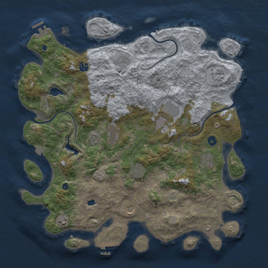 Rust Map: Procedural Map, Size: 4200, Seed: 898448139, 16 Monuments