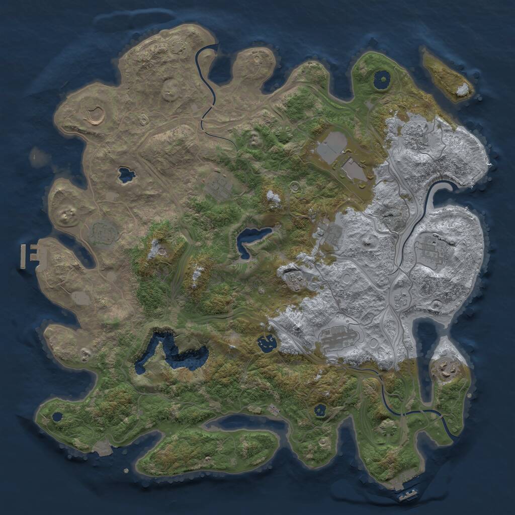 Rust Map: Procedural Map, Size: 4250, Seed: 1219056290, 17 Monuments
