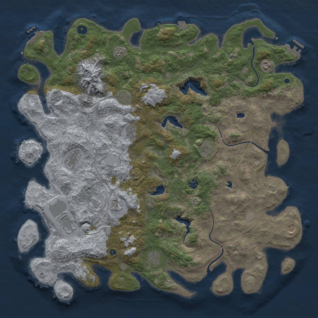 Rust Map: Procedural Map, Size: 5000, Seed: 41777954, 17 Monuments