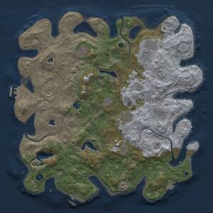 Thumbnail Rust Map: Procedural Map, Size: 4500, Seed: 1603296422, 17 Monuments