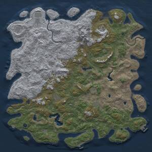 Thumbnail Rust Map: Procedural Map, Size: 6000, Seed: 1434967506, 17 Monuments