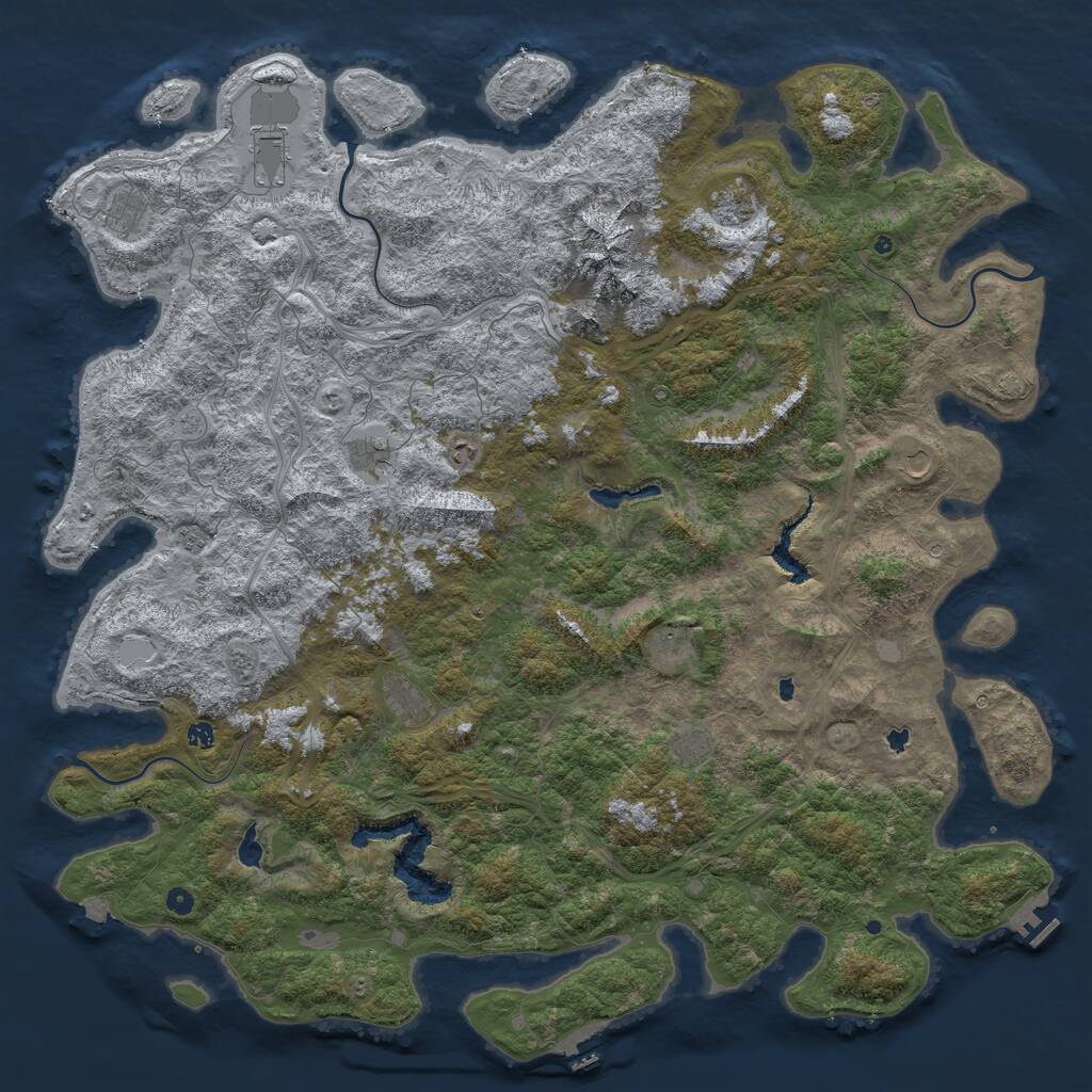 Rust Map: Procedural Map, Size: 6000, Seed: 1434967506, 17 Monuments