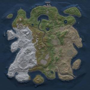 Thumbnail Rust Map: Procedural Map, Size: 3600, Seed: 1781453675, 15 Monuments