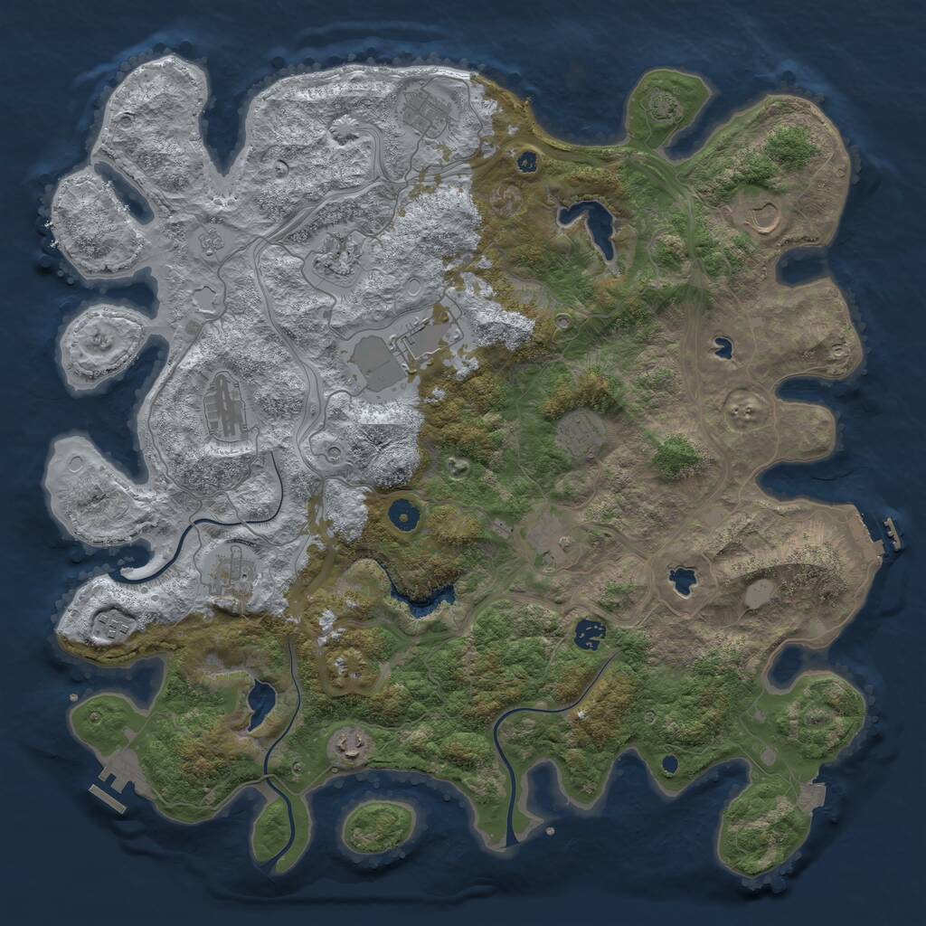 Rust Map: Procedural Map, Size: 4500, Seed: 7685902, 17 Monuments