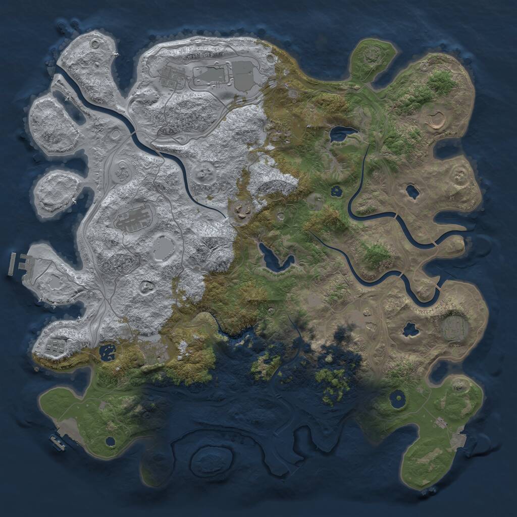 Rust Map: Procedural Map, Size: 4500, Seed: 7685902, 17 Monuments