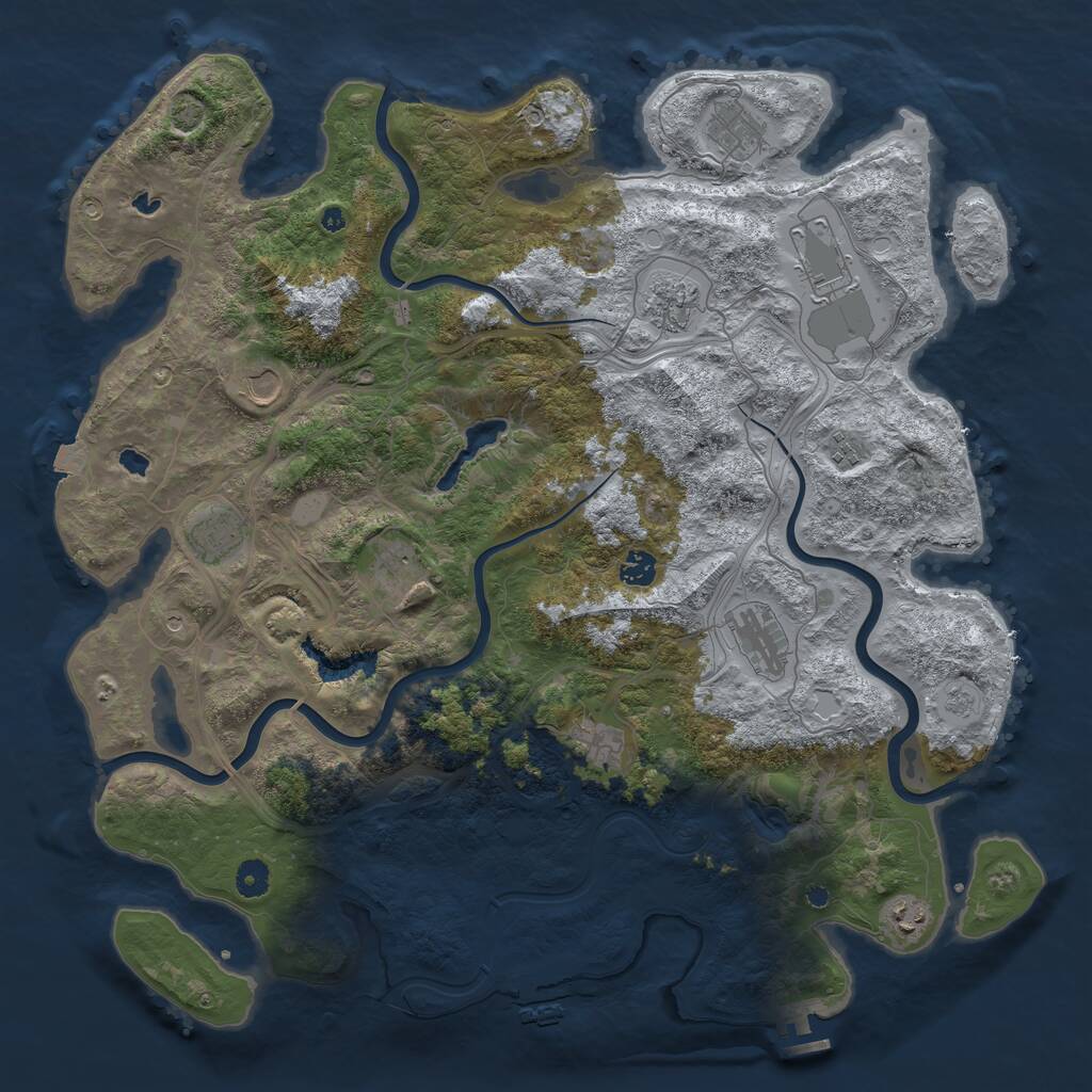 Rust Map: Procedural Map, Size: 4500, Seed: 285695649, 17 Monuments