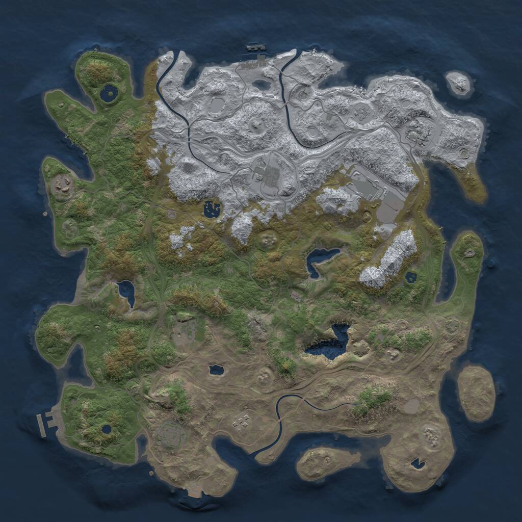 Rust Map: Procedural Map, Size: 4500, Seed: 1753487887, 14 Monuments