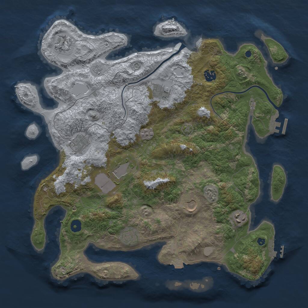 Rust Map: Procedural Map, Size: 3900, Seed: 230158, 15 Monuments
