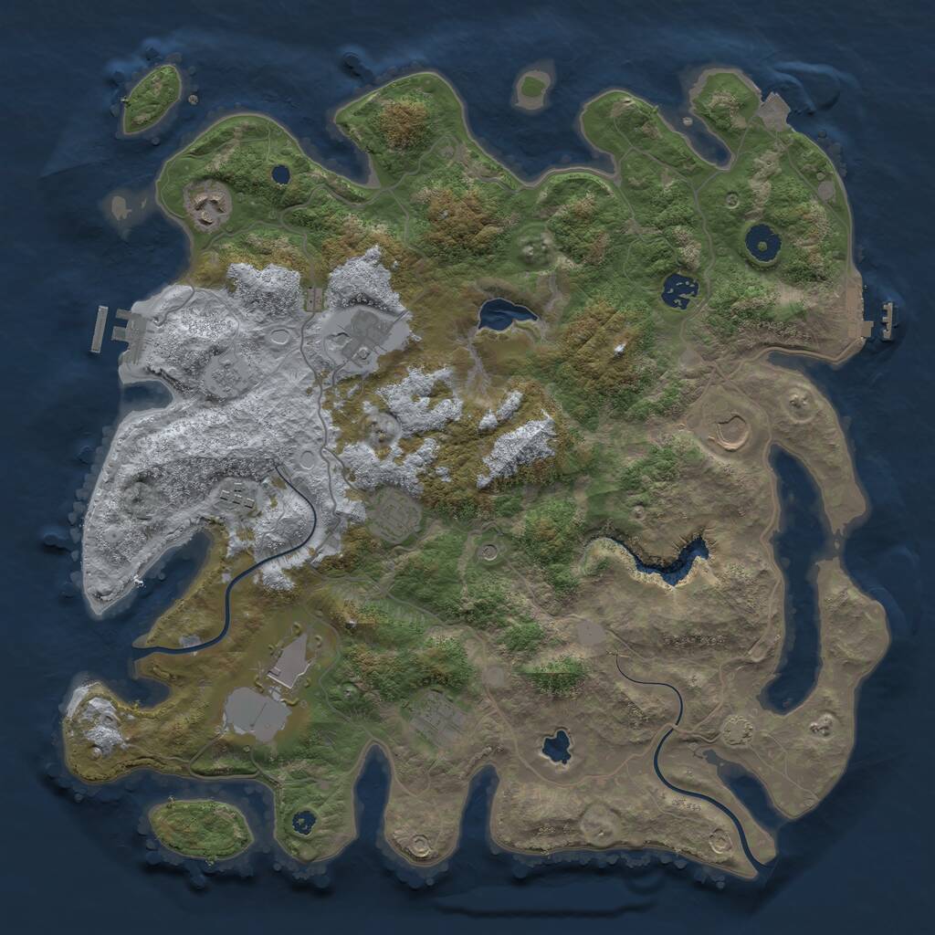 Rust Map: Procedural Map, Size: 4000, Seed: 641626309, 14 Monuments