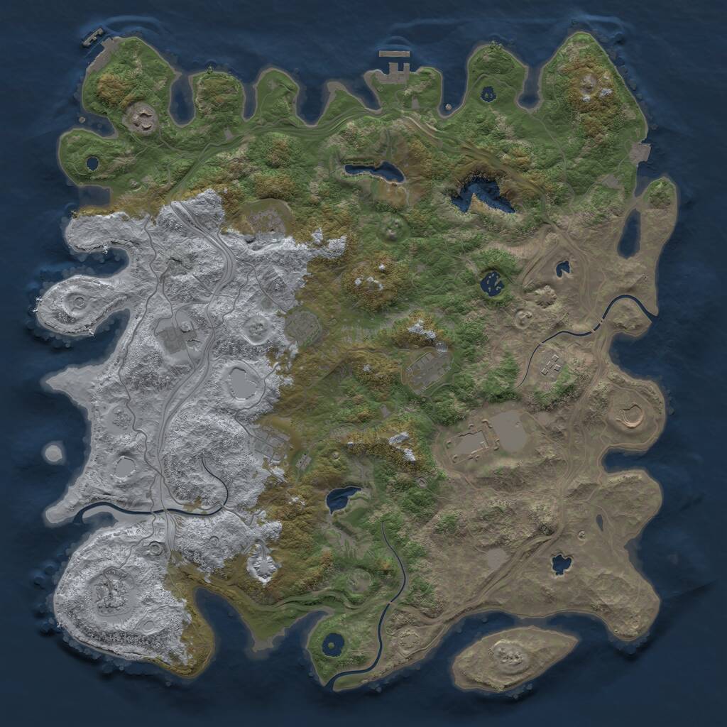 Rust Map: Procedural Map, Size: 4750, Seed: 36742585, 17 Monuments