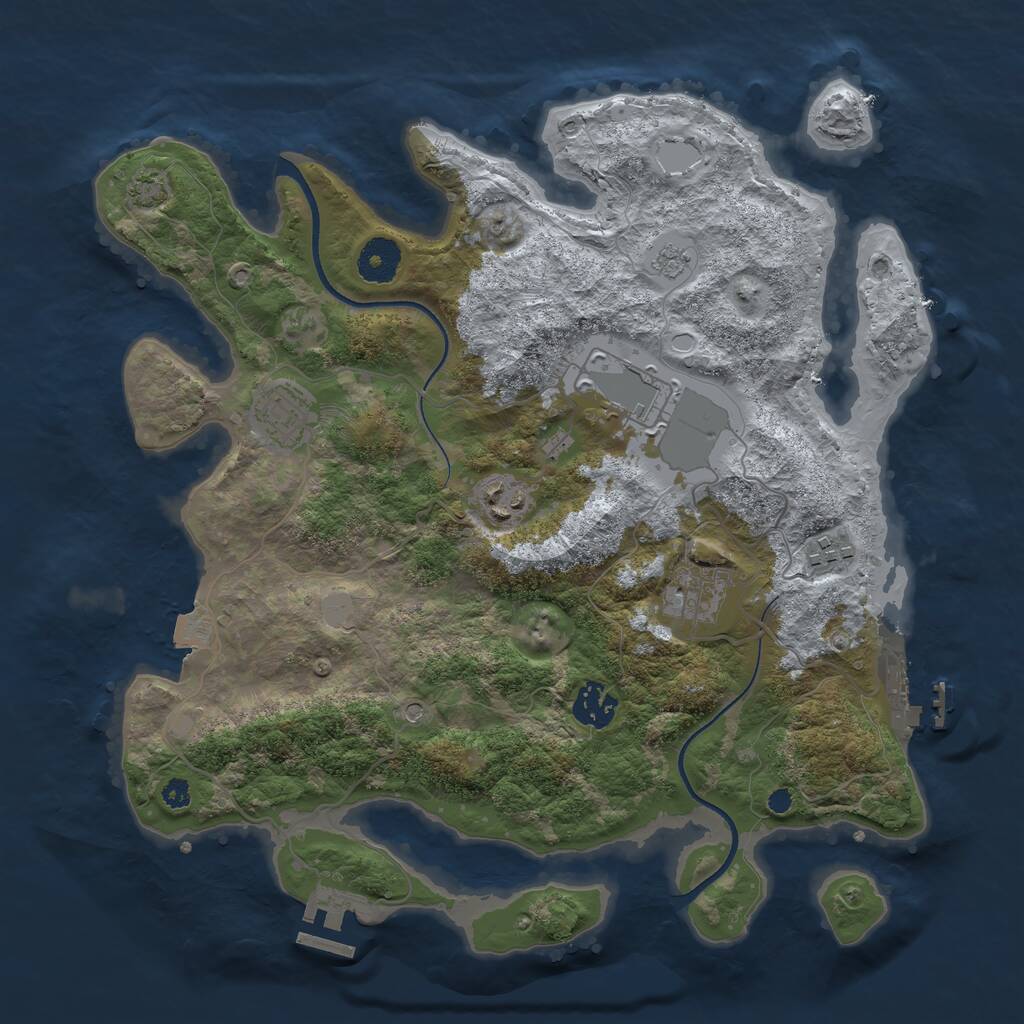 Rust Map: Procedural Map, Size: 3500, Seed: 156971, 12 Monuments