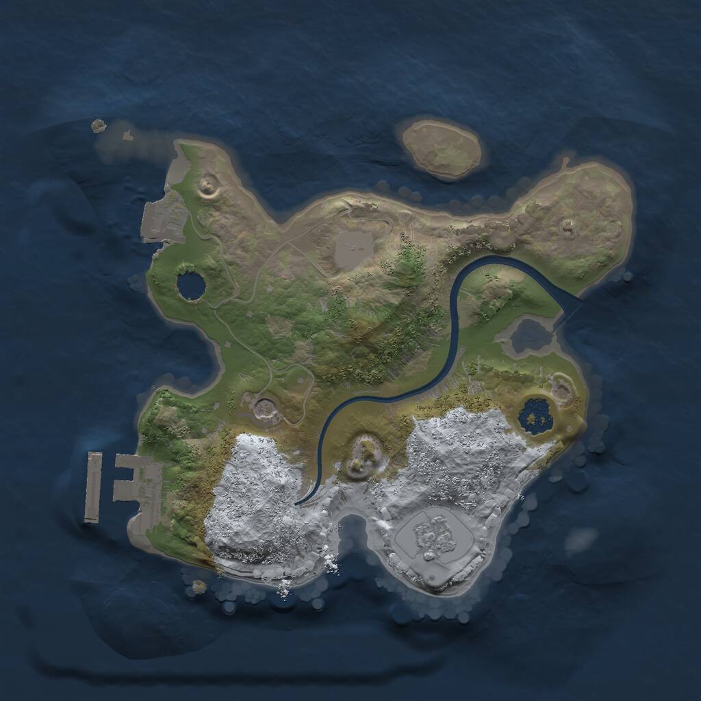 Rust Map: Procedural Map, Size: 2000, Seed: 567549925, 4 Monuments