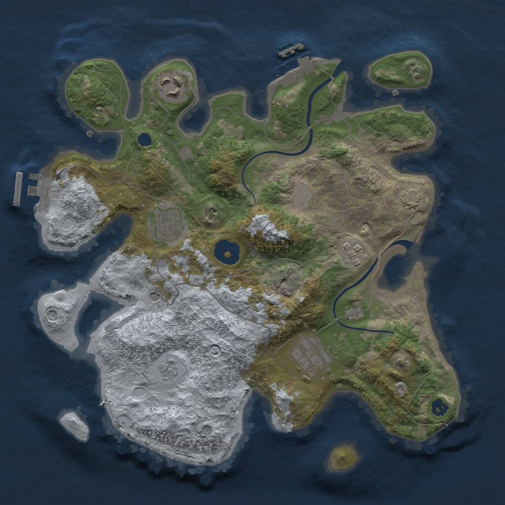 Rust Map: Procedural Map, Size: 3000, Seed: 1857817437, 10 Monuments