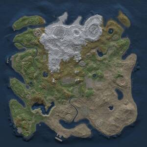 Thumbnail Rust Map: Procedural Map, Size: 4000, Seed: 1849247949, 15 Monuments