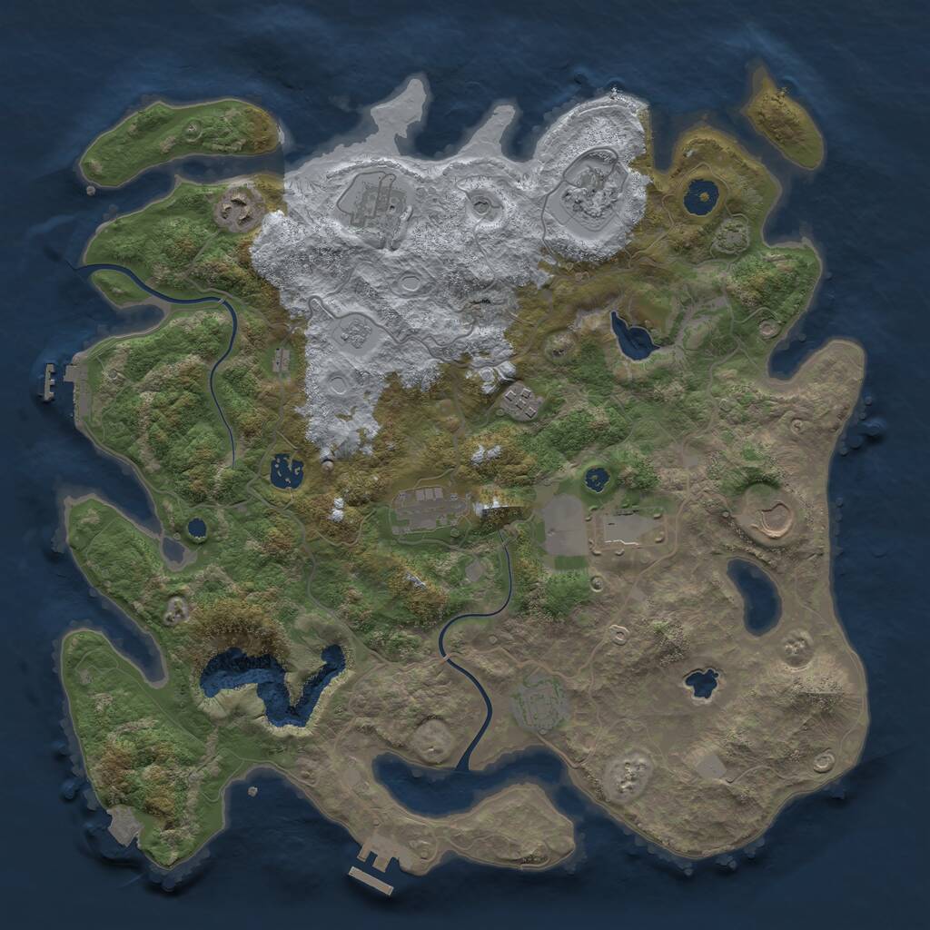 Rust Map: Procedural Map, Size: 4000, Seed: 1849247949, 15 Monuments