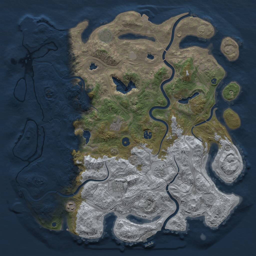 Rust Map: Procedural Map, Size: 4500, Seed: 549626521, 13 Monuments