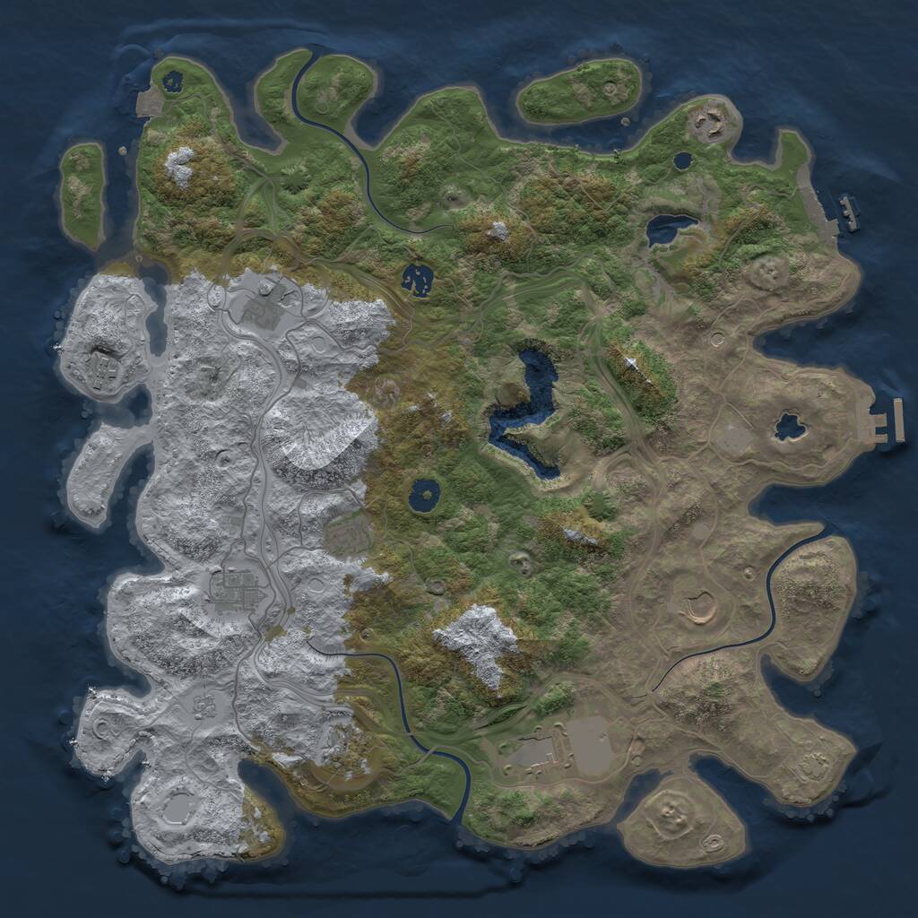 Rust Map: Procedural Map, Size: 4250, Seed: 1919523334, 15 Monuments