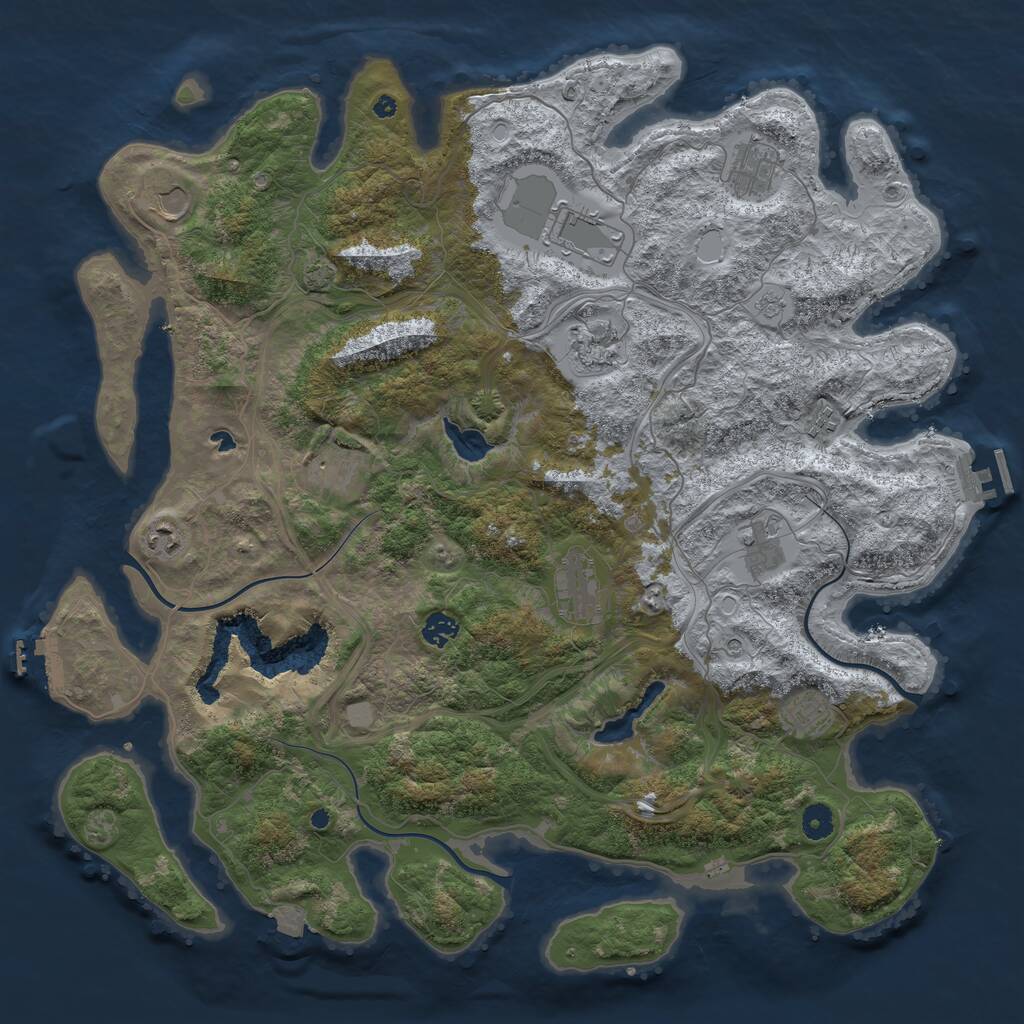 Rust Map: Procedural Map, Size: 4500, Seed: 1529992494, 17 Monuments