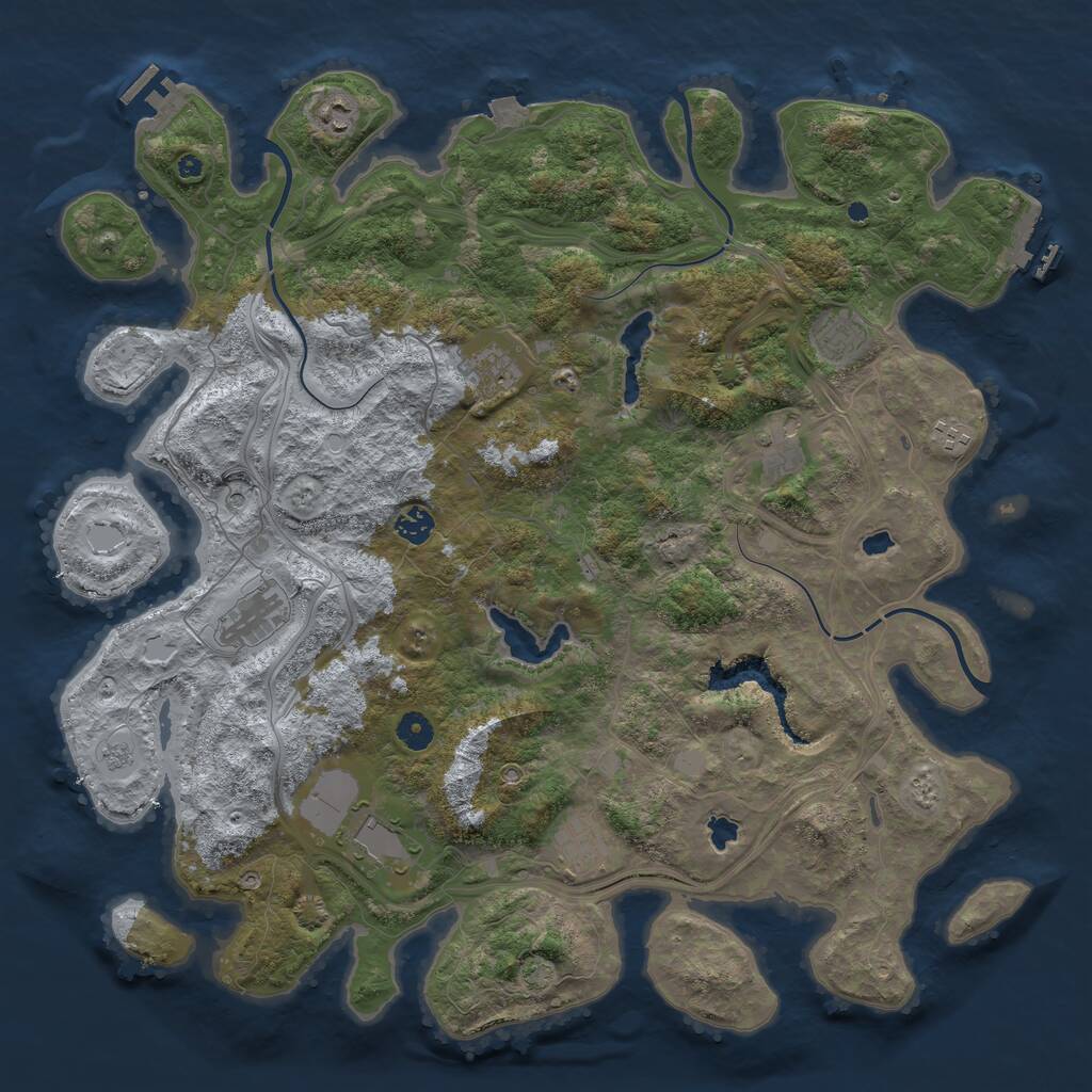 Rust Map: Procedural Map, Size: 4500, Seed: 1999215925, 15 Monuments