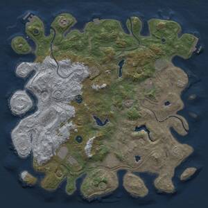 Thumbnail Rust Map: Procedural Map, Size: 4500, Seed: 1999215925, 15 Monuments