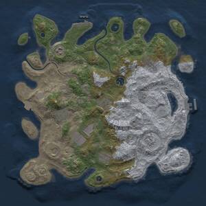 Thumbnail Rust Map: Procedural Map, Size: 3750, Seed: 834673503, 16 Monuments