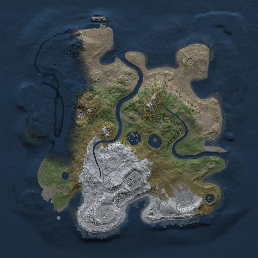 Rust Map: Procedural Map, Size: 2800, Seed: 9999888, 9 Monuments