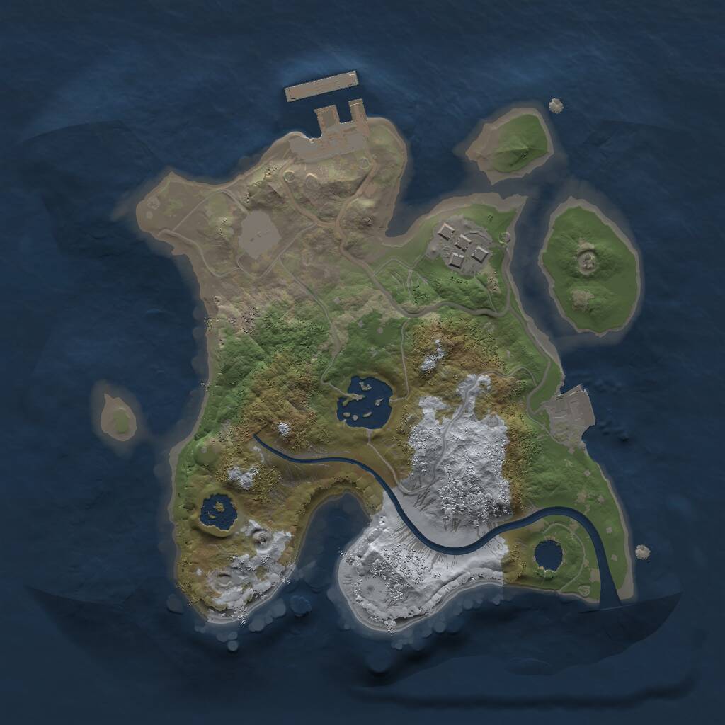 Rust Map: Procedural Map, Size: 2000, Seed: 85635470, 4 Monuments