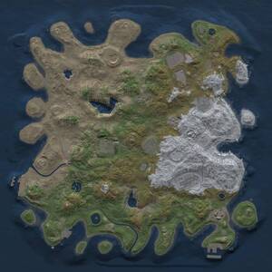 Thumbnail Rust Map: Procedural Map, Size: 4000, Seed: 489123757, 16 Monuments