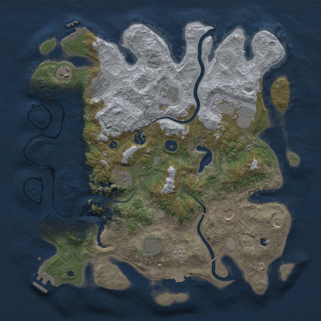 Rust Map: Procedural Map, Size: 4000, Seed: 910211619, 15 Monuments