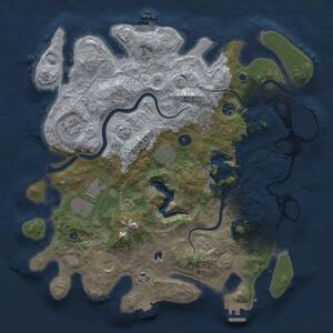Thumbnail Rust Map: Procedural Map, Size: 4000, Seed: 663233596, 14 Monuments