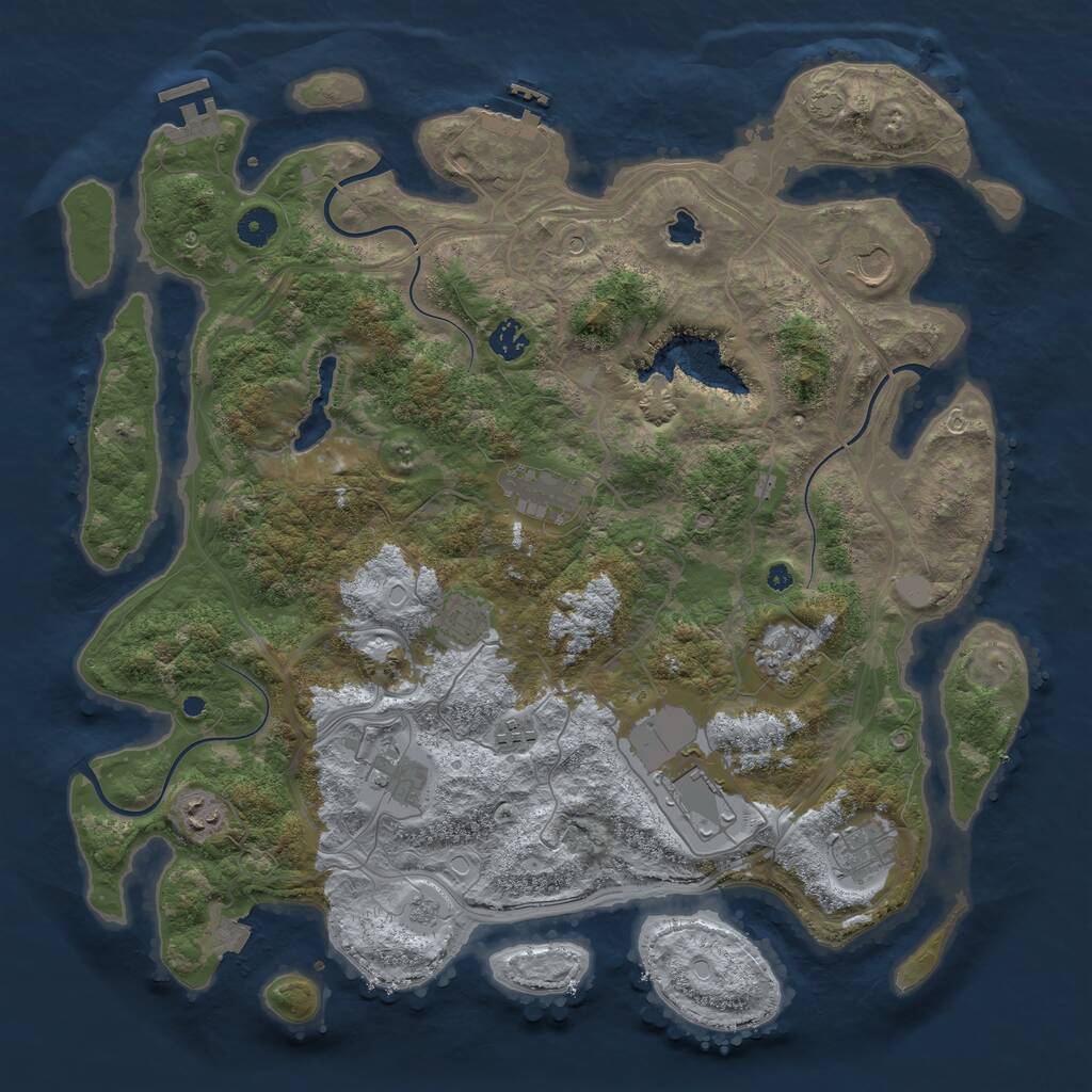 Rust Map: Procedural Map, Size: 4250, Seed: 1178554783, 16 Monuments