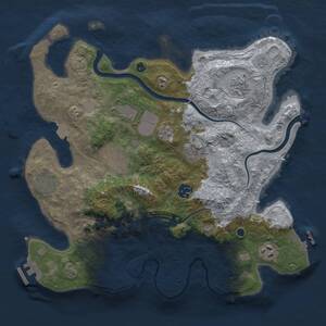 Thumbnail Rust Map: Procedural Map, Size: 3500, Seed: 1709652084, 14 Monuments